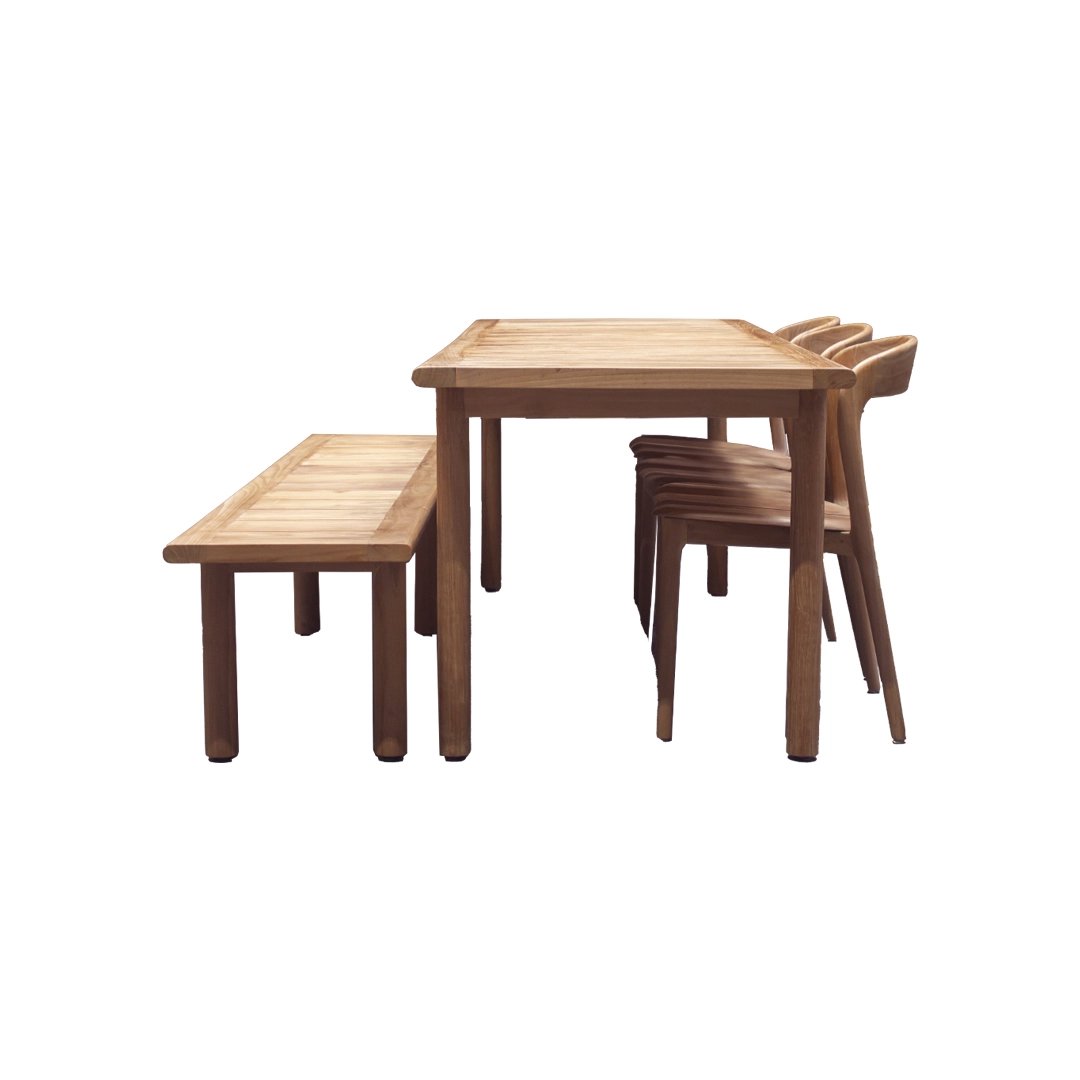 Houten eetset tuin 6 personen ABE