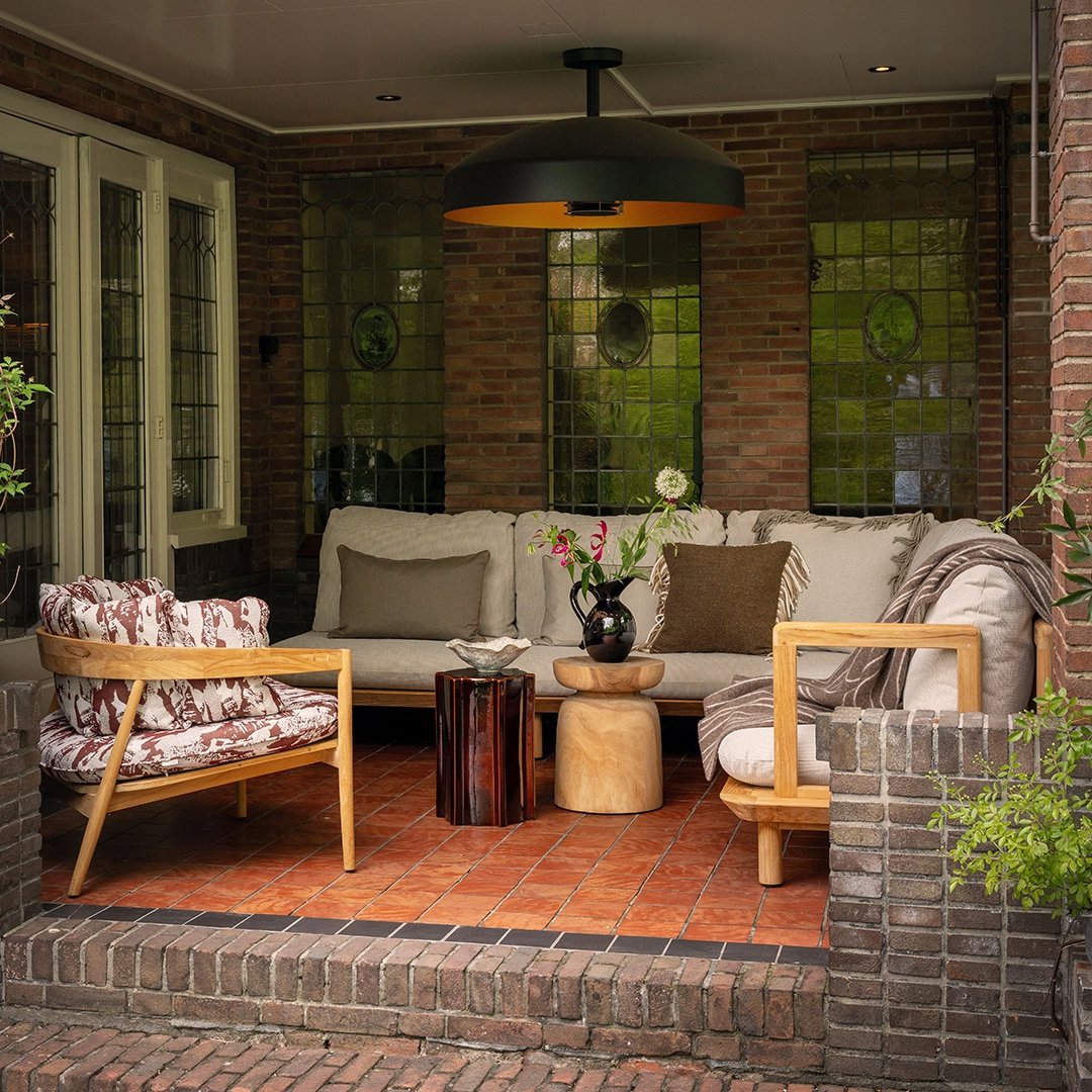 teakhouten loungestoel buiten