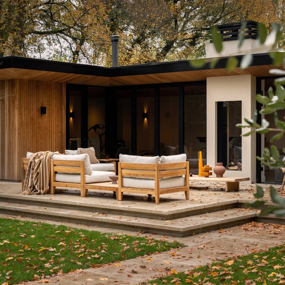 modulaire hoekbank buiten