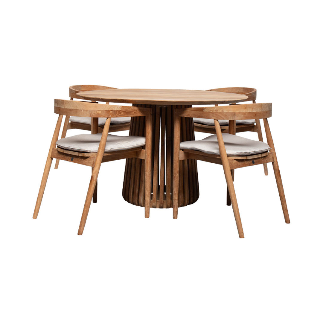 tuinset 4 personen ronde tafel